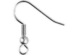 Surgical Steel Ear Wire 19.0mm Lengthbead And Loop Hook, Pack of 10, 0.71mm