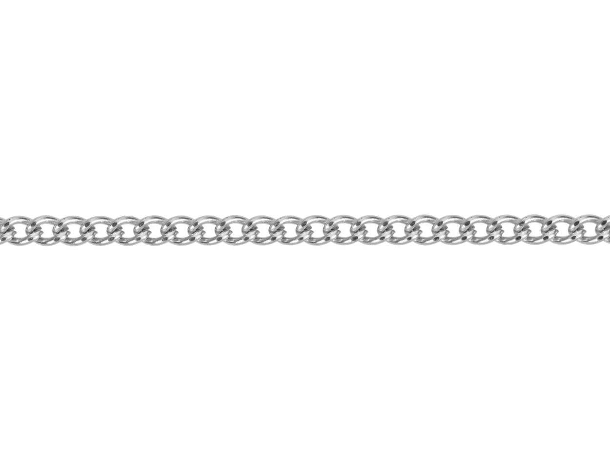 Surgical Steel 1.6mm Filed Curb Chain 16"/40cm Unhallmarked