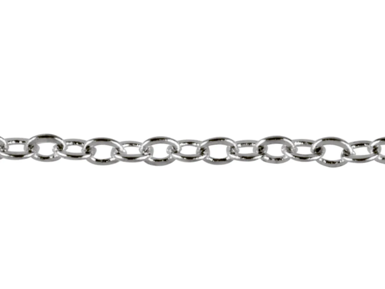 Surgical Steel 1.6mm Oval Trace Chain 18"/45cm Unhallmarked