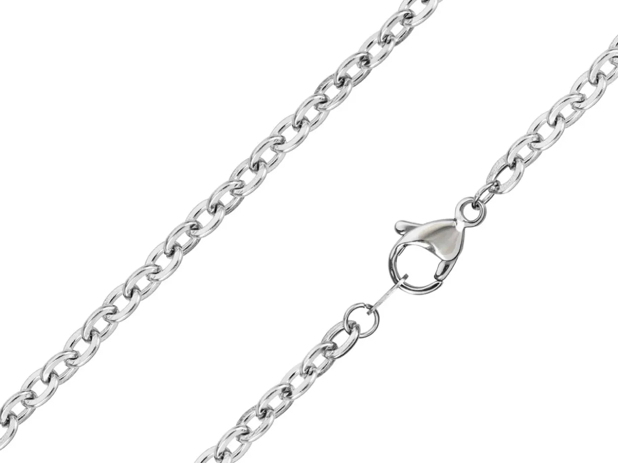Surgical Steel 3.5mm Oval Trace Chain 27"/68cm Unhallmarked
