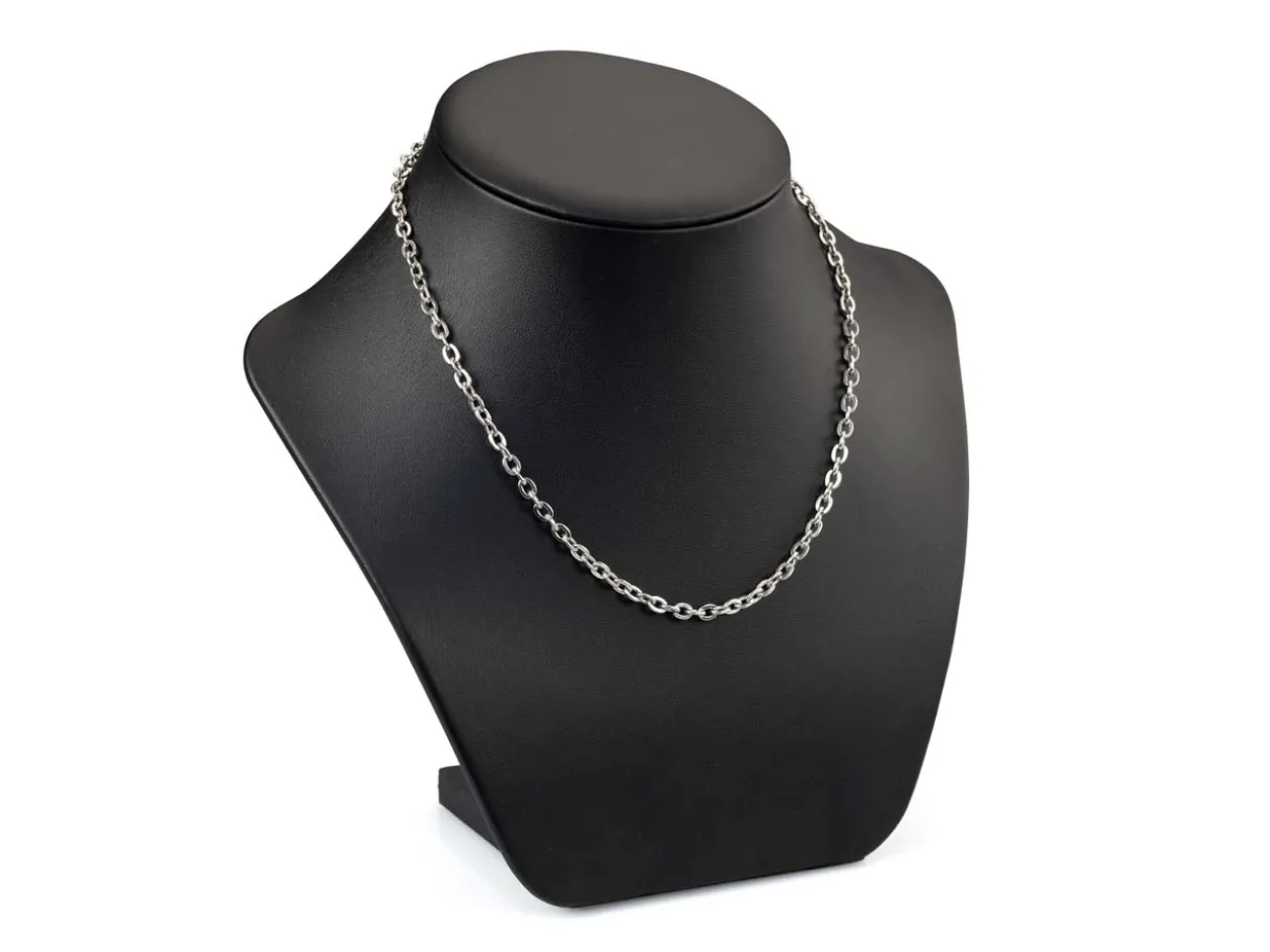 Surgical Steel 3.5mm Oval Trace Chain 27"/68cm Unhallmarked