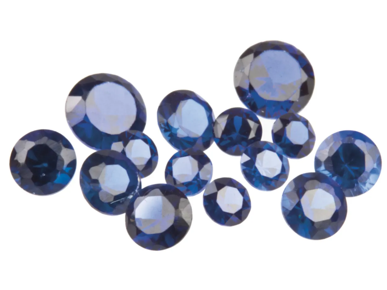 Synthetic Sapphire, Round, 3,4,5mm, Pack of 14