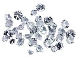 Synthetic Spinel, Round, 1.5-3mm, Mixed Sizes Colourless, Pack of 100, PMC Safe