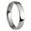 Titanium Court Polished Wedding Ring 4.0mm, Size U, 1.6mm Wall