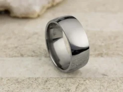 Titanium Court Polished Wedding Ring 8.0mm, Size X, 2.0mm Wall