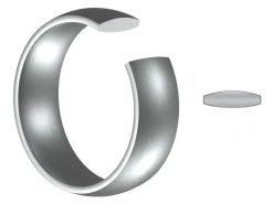 Titanium Court Polished Wedding Ring 6.0mm, Size W, 1.8mm Wall