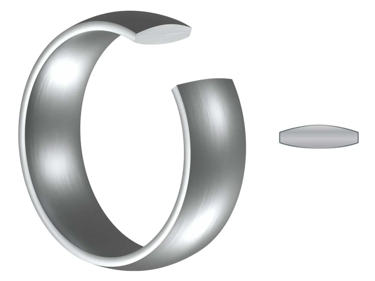 Titanium Court Polished Wedding Ring 6.0mm, Size W, 1.8mm Wall