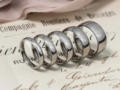 Titanium Court Polished Wedding Ring 5.0mm, Size S, 1.8mm Wall