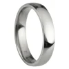 Titanium Court Polished Wedding Ring 4.0mm, Size T, 1.6mm Wall