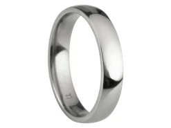 Titanium Court Polished Wedding Ring 4.0mm, Size T, 1.6mm Wall