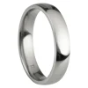 Titanium Court Polished Wedding Ring 4.0mm, Size R, 1.6mm Wall