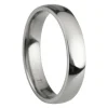 Titanium Court Polished Wedding Ring 4.0mm, Size N, 1.6mm Wall
