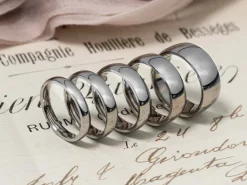 Titanium Court Polished Wedding Ring 8.0mm, Size Y, 2.0mm Wall