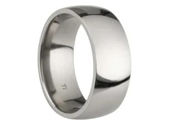 Titanium Court Polished Wedding Ring 8.0mm, Size V, 2.0mm Wall