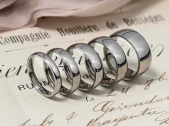 Titanium Court Polished Wedding Ring 8.0mm, Size U, 2.0mm Wall
