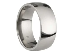 Titanium Court Polished Wedding Ring 8.0mm, Size T, 2.0mm Wall