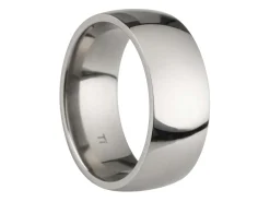 Titanium Court Polished Wedding Ring 8.0mm, Size S, 2.0mm Wall