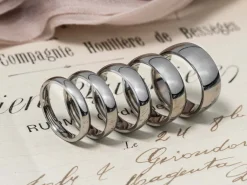 Titanium Court Polished Wedding Ring 8.0mm, Size S, 2.0mm Wall