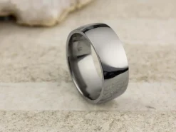 Titanium Court Polished Wedding Ring 8.0mm, Size R, 2.0mm Wall