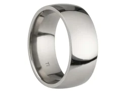 Titanium Court Polished Wedding Ring 8.0mm, Size Q, 2.0mm Wall