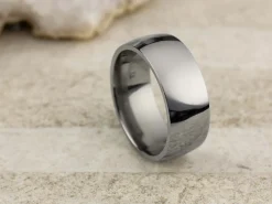 Titanium Court Polished Wedding Ring 8.0mm, Size Q, 2.0mm Wall