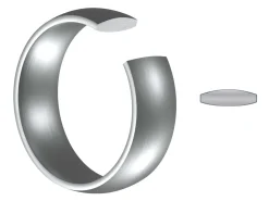 Titanium Court Polished Wedding Ring 8.0mm, Size Q, 2.0mm Wall