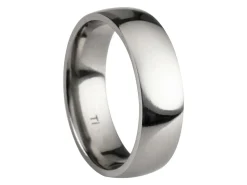 Titanium Court Polished Wedding Ring 6.0mm, Size Z, 1.8mm Wall