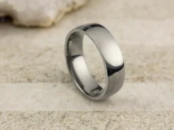 Titanium Court Polished Wedding Ring 6.0mm, Size Y, 1.8mm Wall