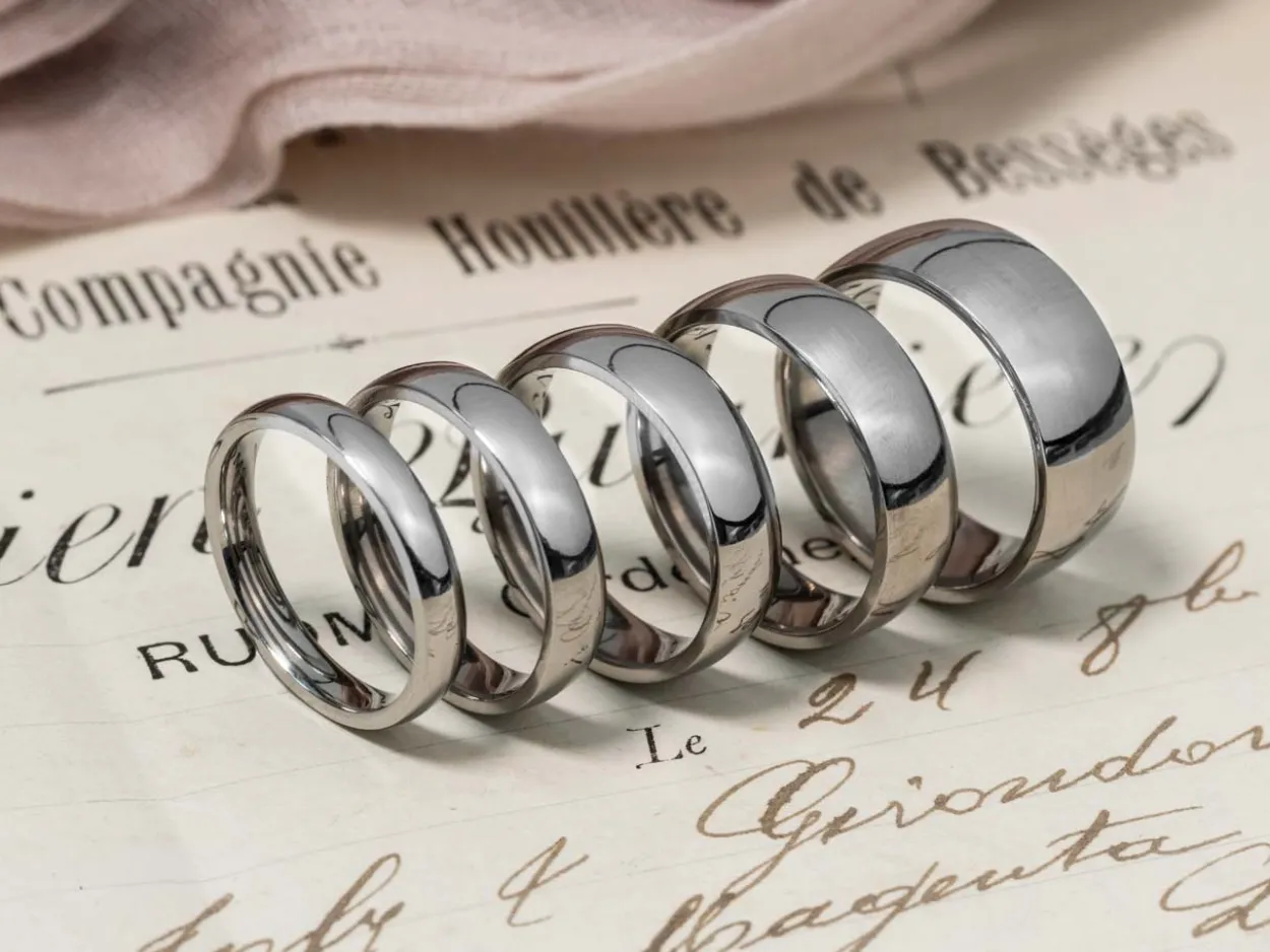 Titanium Court Polished Wedding Ring 6.0mm, Size Y, 1.8mm Wall