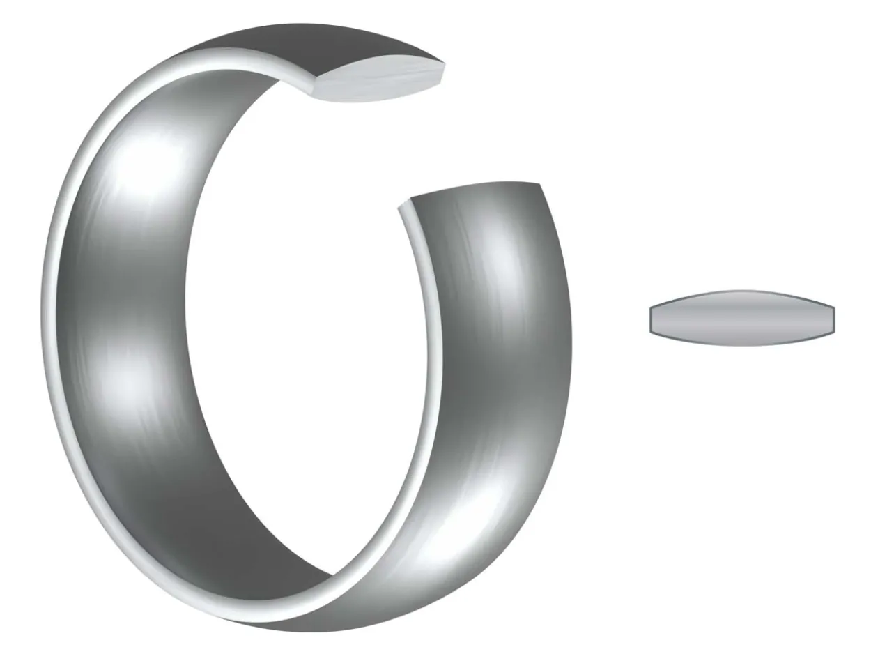 Titanium Court Polished Wedding Ring 6.0mm, Size Y, 1.8mm Wall