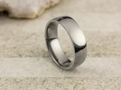 Titanium Court Polished Wedding Ring 6.0mm, Size T, 1.8mm Wall