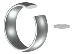 Titanium Court Polished Wedding Ring 6.0mm, Size R, 1.8mm Wall