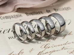 Titanium Court Polished Wedding Ring 5.0mm, Size X, 1.8mm Wall