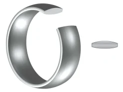 Titanium Court Polished Wedding Ring 5.0mm, Size X, 1.8mm Wall