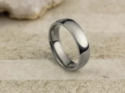 Titanium Court Polished Wedding Ring 5.0mm, Size V, 1.8mm Wall