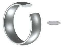 Titanium Court Polished Wedding Ring 5.0mm, Size V, 1.8mm Wall