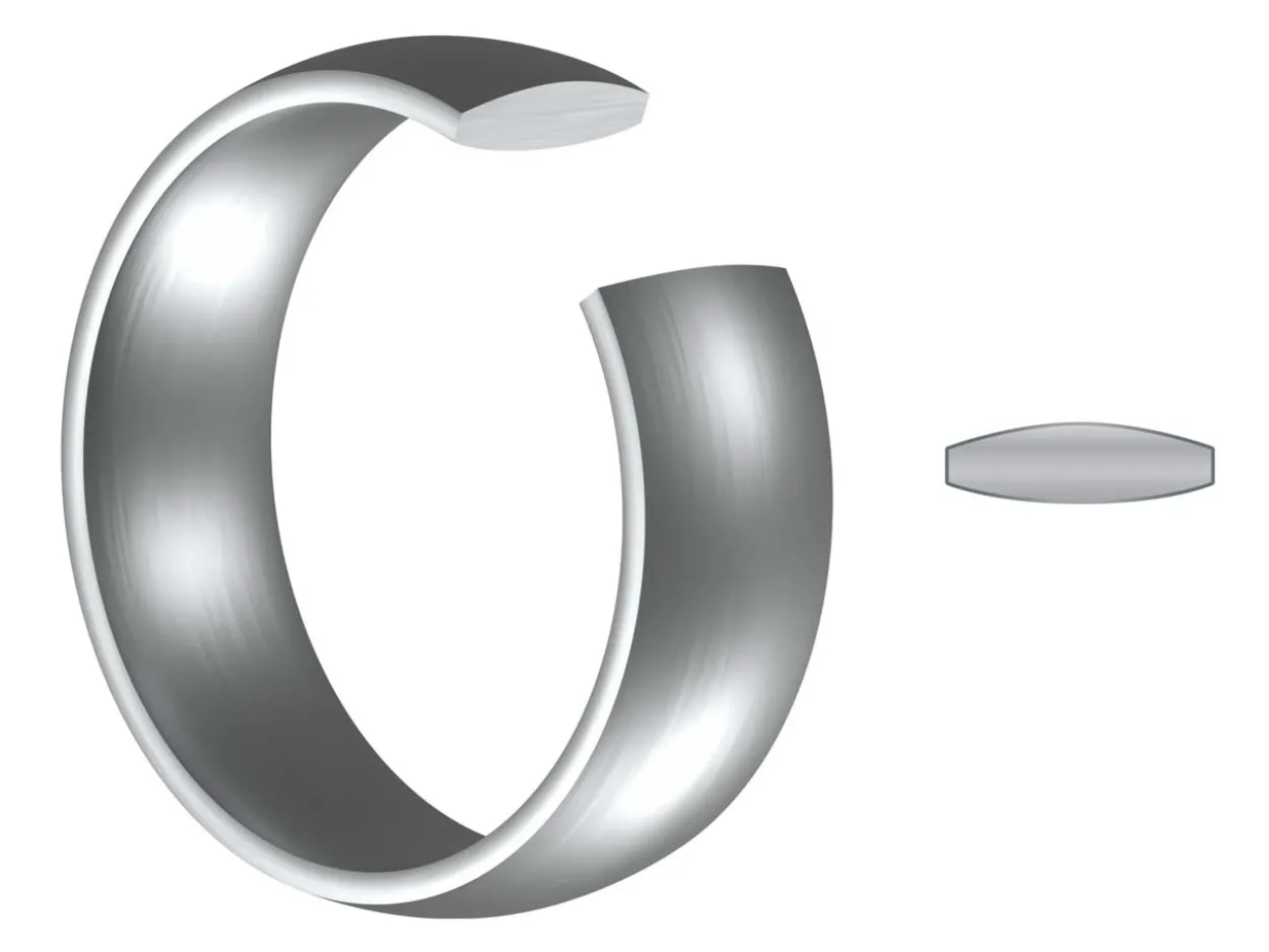 Titanium Court Polished Wedding Ring 5.0mm, Size V, 1.8mm Wall