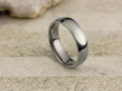 Titanium Court Polished Wedding Ring 5.0mm, Size T, 1.8mm Wall