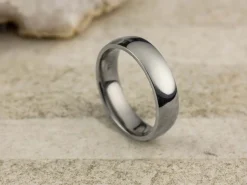 Titanium Court Polished Wedding Ring 5.0mm, Size O, 1.8mm Wall