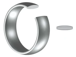 Titanium Court Polished Wedding Ring 5.0mm, Size O, 1.8mm Wall