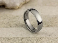 Titanium Court Polished Wedding Ring 5.0mm, Size N, 1.8mm Wall