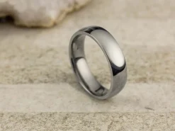 Titanium Court Polished Wedding Ring 5.0mm, Size K, 1.8mm Wall