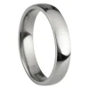 Titanium Court Polished Wedding Ring 4.0mm, Size Y, 1.6mm Wall