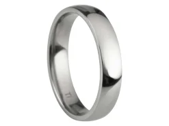 Titanium Court Polished Wedding Ring 4.0mm, Size Y, 1.6mm Wall
