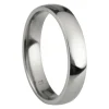 Titanium Court Polished Wedding Ring 4.0mm, Size X, 1.6mm Wall