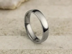 Titanium Court Polished Wedding Ring 4.0mm, Size X, 1.6mm Wall