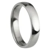 Titanium Court Polished Wedding Ring 4.0mm, Size W, 1.6mm Wall