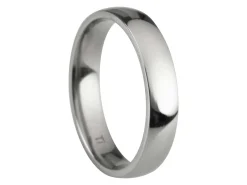Titanium Court Polished Wedding Ring 4.0mm, Size W, 1.6mm Wall