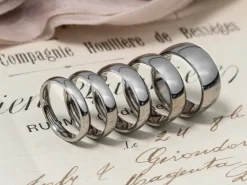 Titanium Court Polished Wedding Ring 4.0mm, Size V, 1.6mm Wall