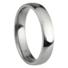 Titanium Court Polished Wedding Ring 4.0mm, Size Q, 1.6mm Wall